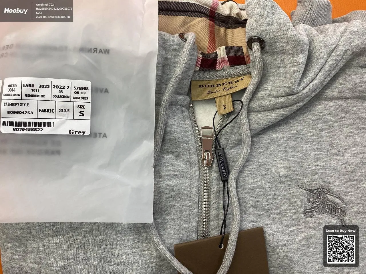 BURBERRY ZIP UP (2 COLOURWAYS)